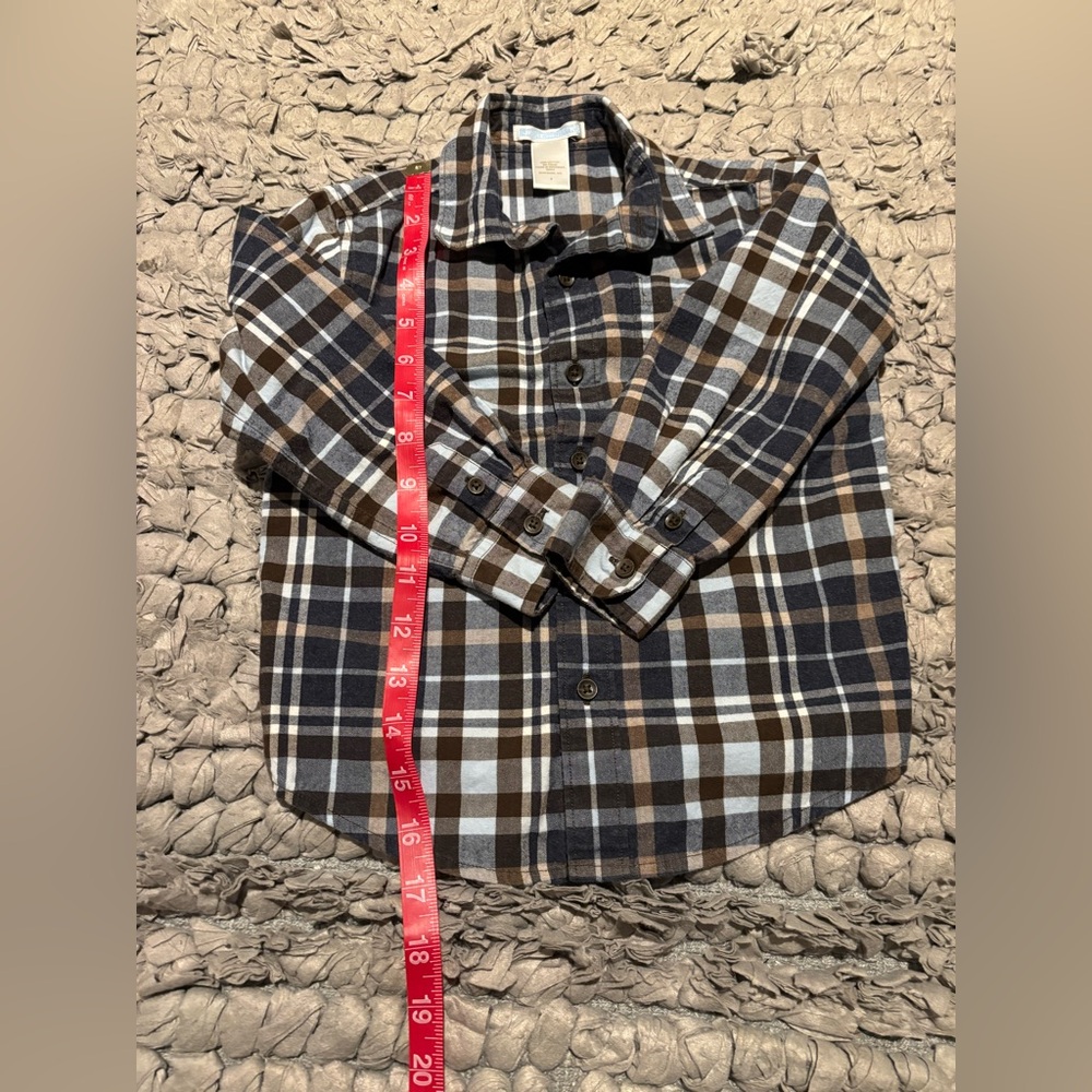 Janie and Jack Plaid Button-Up Flannel Shirt - Picture 5 of 6